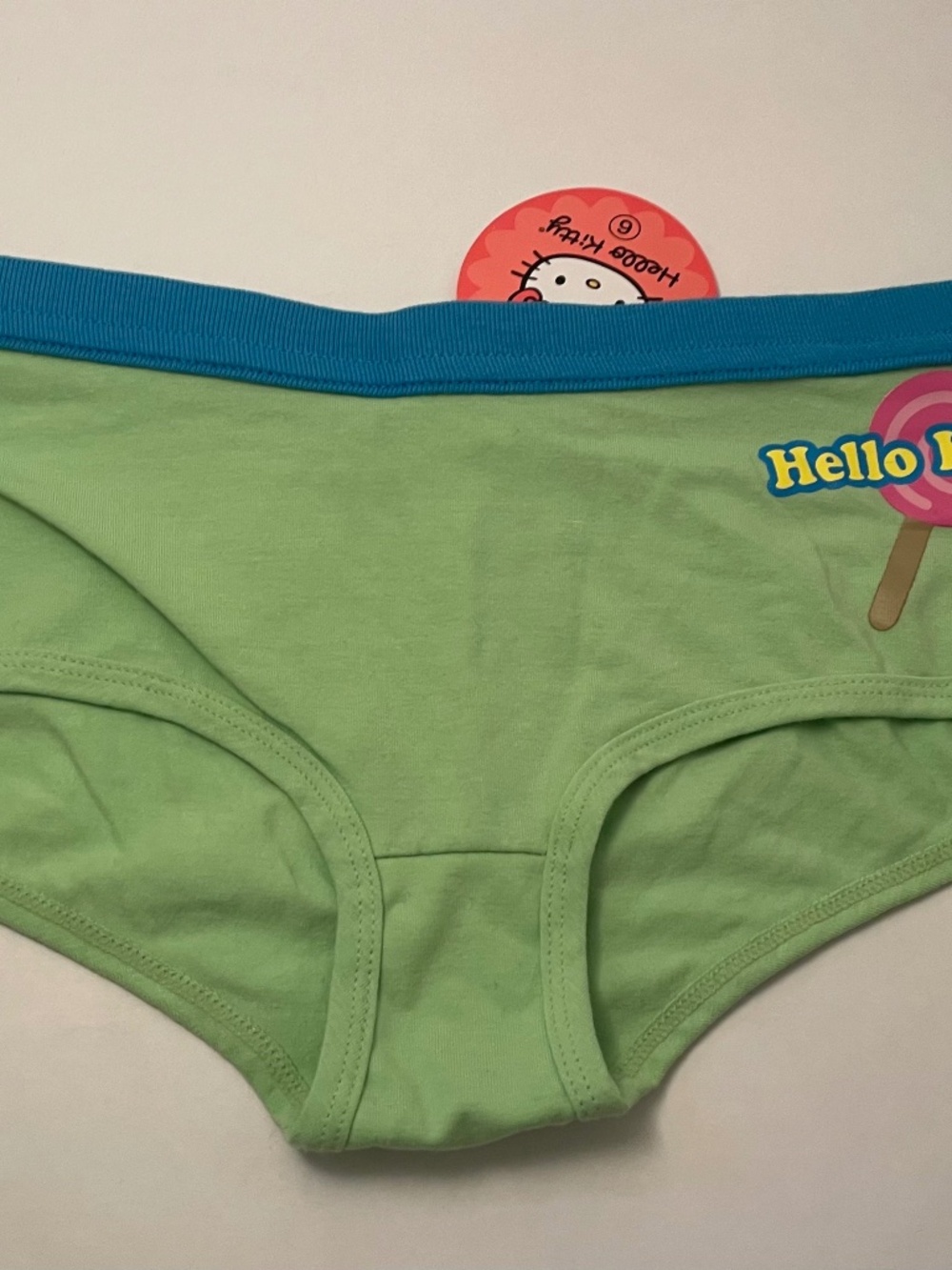 Hello Kitty Lime Green Blue Trim Sweet Things Panties Vintage 2003 New with Tag
